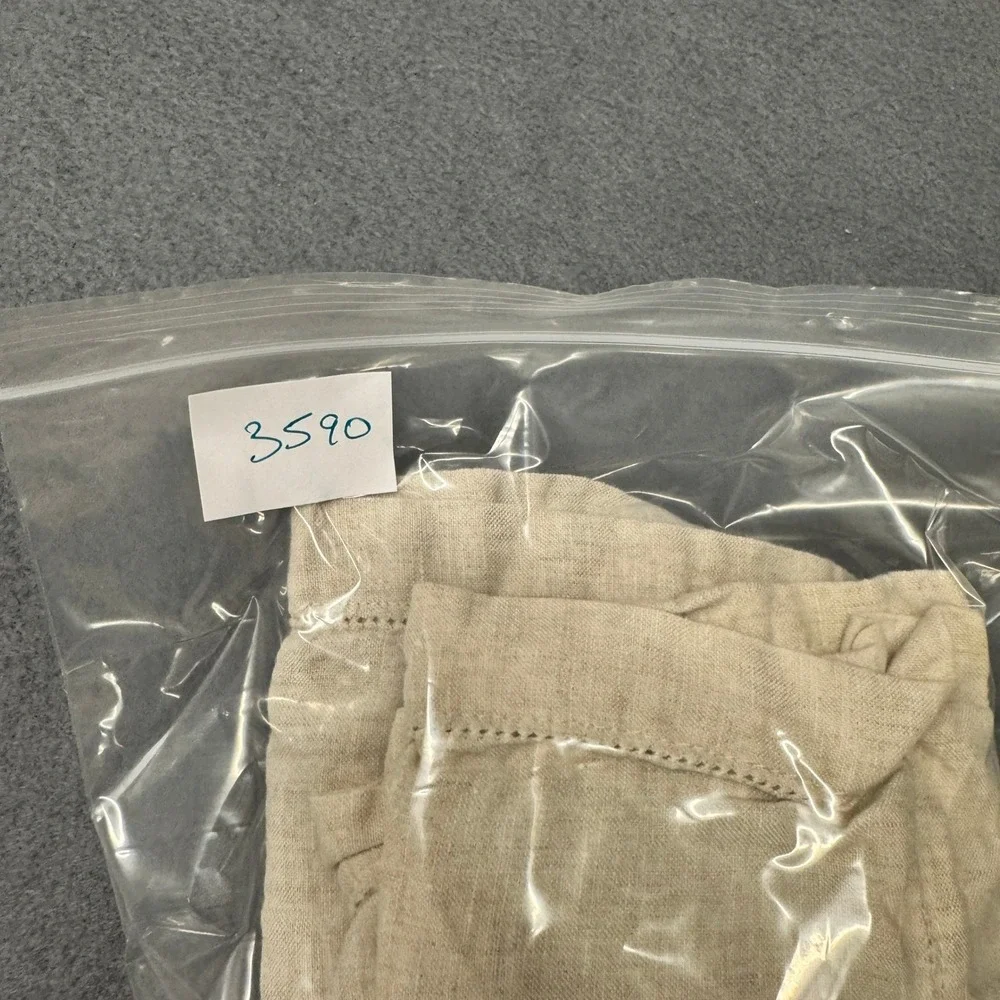 Pottery Barn Linen Napkins Set of‎ 4 Hemstitch Flax Tan Table Linens 20
